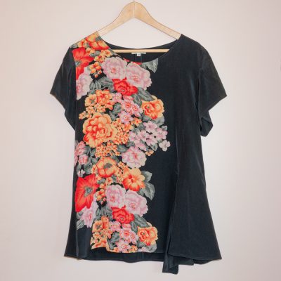 Modyva, blomstret silketopp | Vintage