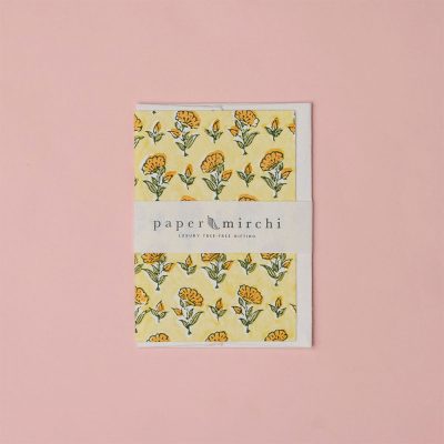 Håndtrykket kort - Ditsy Floral, Sunshine