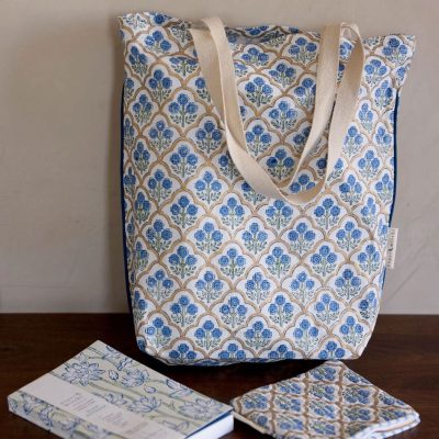 Totebag - Trellis, Indigo